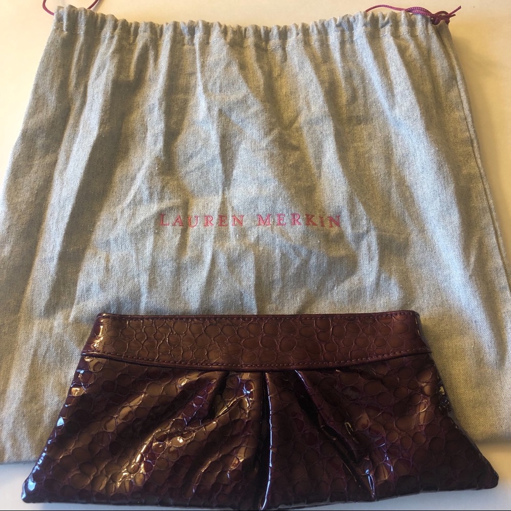 Patent leather clutch croc LAUREN MERKIN Louise